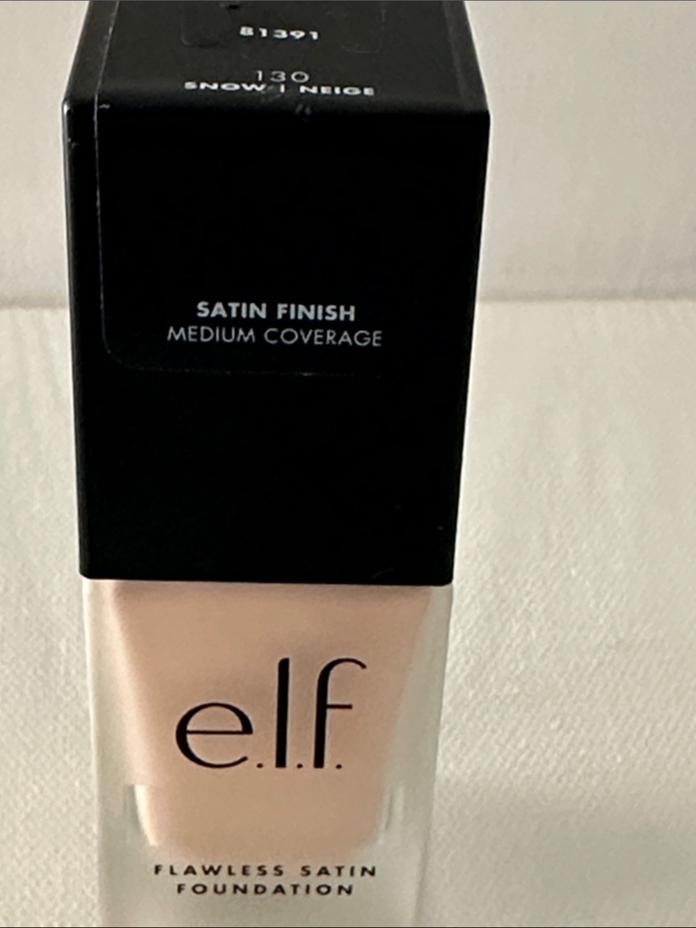 E.L.F. Flawless Satin Foundation. Snow Shade - No. 81391. Medium coverage.